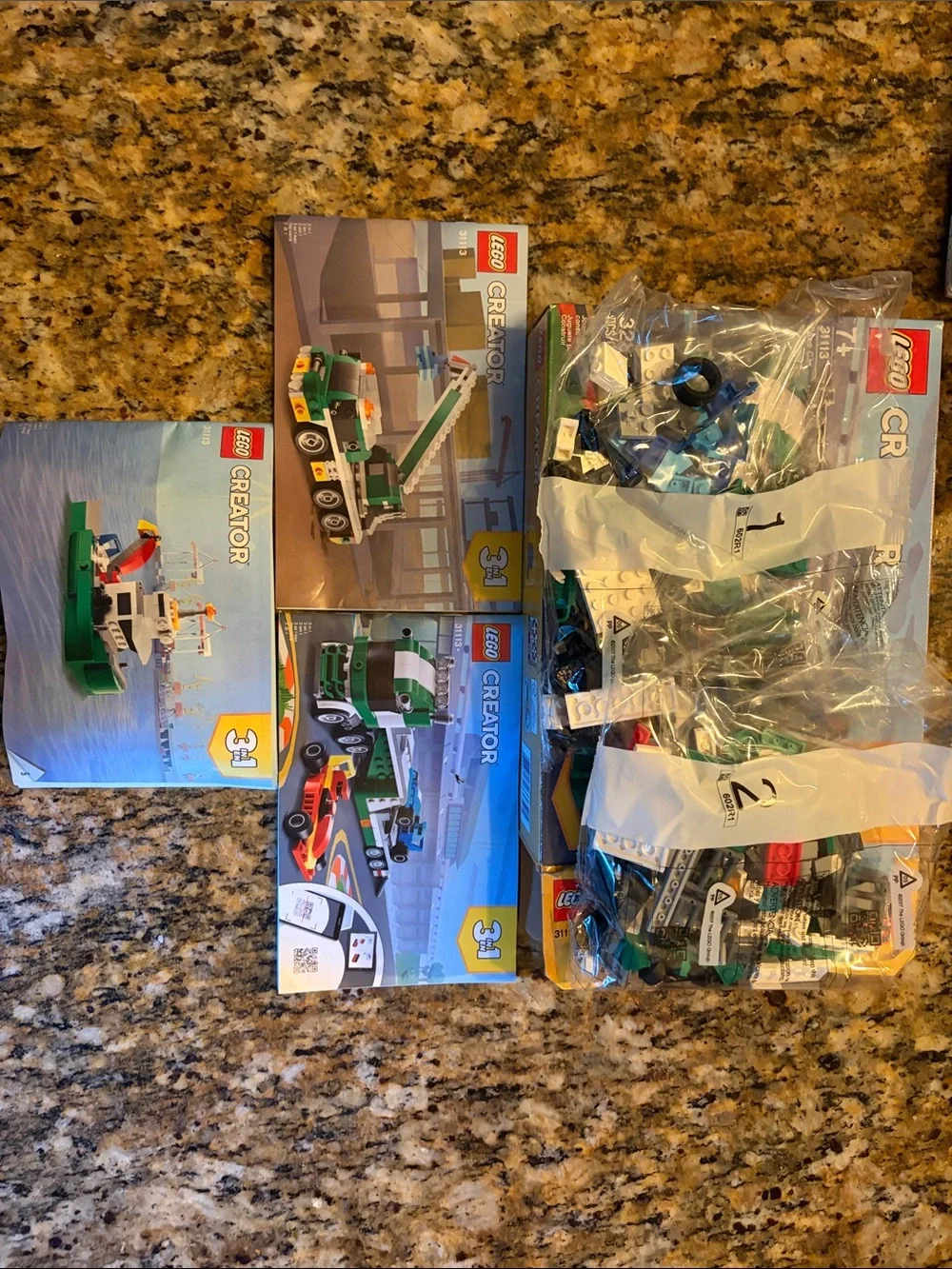 LEGO 31113 Creator 3 in 1 Green & White Race Car Transporter Building Set